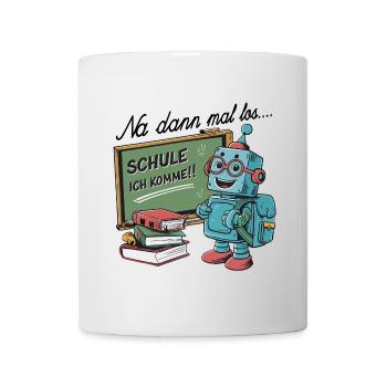 Einschulung erster Schultag kleiner Roboter - Tasse - Weiß - Vorne