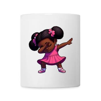 Drôle Mignonne Fille Noire Dabbing - Mug blanc - blanc - Devant