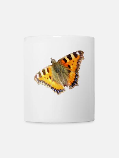 kleiner Fuchs Schmetterlinge - Tasse - Weiß