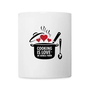 Kochen ist Liebe in essbarer Form. - Tasse - Weiß - Vorne