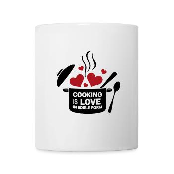 Kochen ist Liebe in essbarer Form. - Tasse - Weiß - Vorne