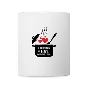 Kochen ist Liebe in essbarer Form. - Tasse - Weiß - Vorne