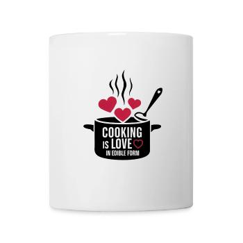 Kochen ist Liebe in essbarer Form. - Tasse - Weiß - Vorne