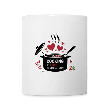 Kochen ist Liebe in essbarer Form. - Tasse - Weiß - Vorne