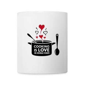 Kochen ist Liebe in essbarer Form. - Tasse - Weiß - Vorne