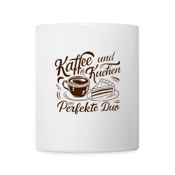 Coffee and cake – the perfect duo. - Mug - white - Front