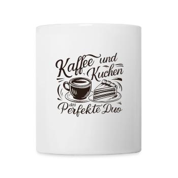 Café et gâteau – le duo parfait. - Mug blanc - blanc - Devant