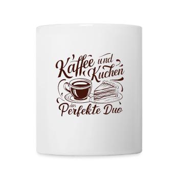 Café et gâteau – le duo parfait. - Mug blanc - blanc - Devant