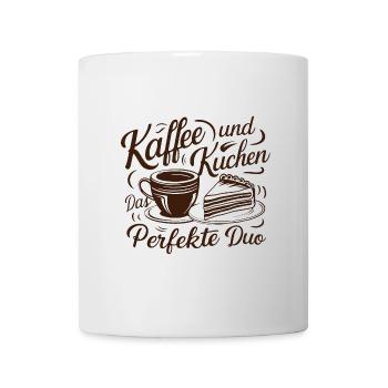 Café et gâteau – le duo parfait. - Mug blanc - blanc - Devant