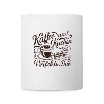 Coffee and cake – the perfect duo. - Mug - white - Front