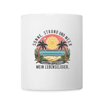 Sun, beach and sea - my elixir of life - Mug - white - Front