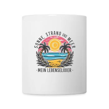 Sun, beach and sea - my elixir of life - Mug - white - Front