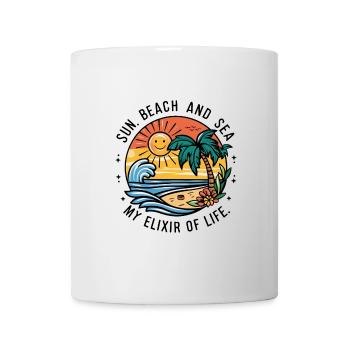 Sun, beach and sea - my elixir of life - Mug - white - Front