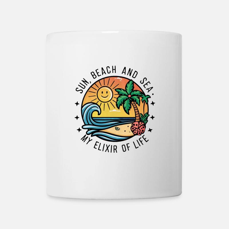 Le soleil, la plage et la mer - mon élixir de vie - Mug blanc - blanc