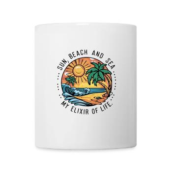 Sun, beach and sea - my elixir of life - Mug - white - Front