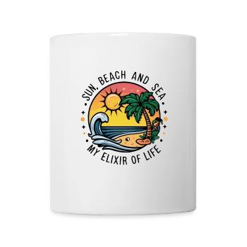 Sun, beach and sea - my elixir of life - Mug - white - Front