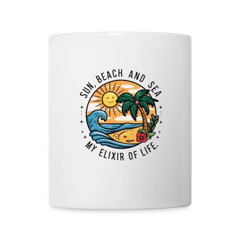 Sun, beach and sea - my elixir of life - Mug - white - Front