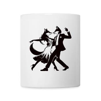 Elegant Foxtrot Dance Design with Dancing Foxes - Mug - white - Front