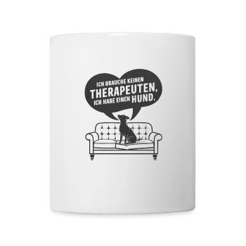 Je n’ai pas besoin d’un thérapeute, j’ai un chien - Mug blanc - blanc - Devant