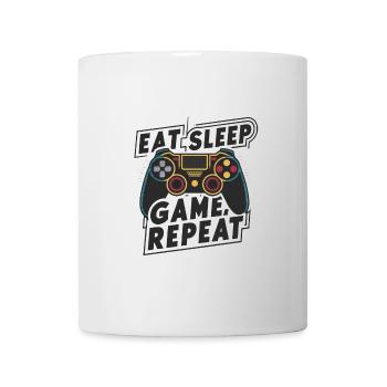 Eat, Sleep, Game, Repeat - Tasse - Weiß - Vorne