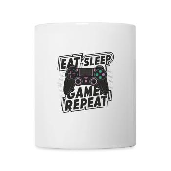 Eat, Sleep, Game, Repeat - Tasse - Weiß - Vorne