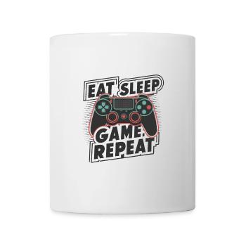 Eat, Sleep, Game, Repeat - Tasse - Weiß - Vorne