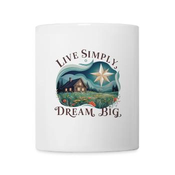 Vivre simplement, rêver grand - Mug blanc - blanc - Devant