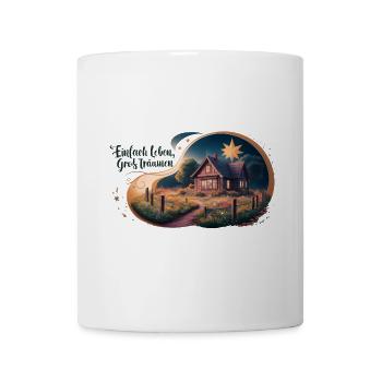 Vivre simplement, rêver grand - Mug blanc - blanc - Devant
