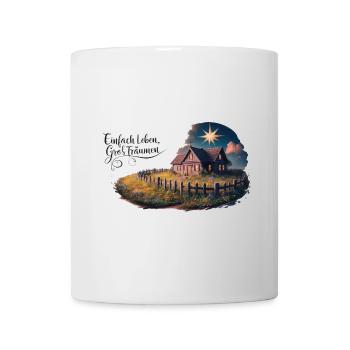 Vivre simplement, rêver grand - Mug blanc - blanc - Devant