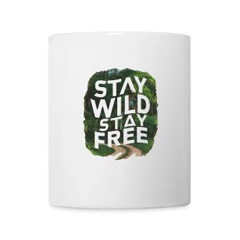 Bleib wild, bleib frei - Tasse - Weiß - Vorne