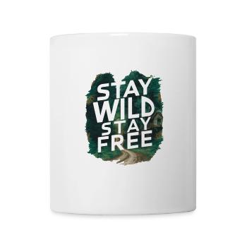 Bleib wild, bleib frei - Tasse - Weiß - Vorne