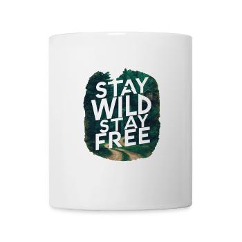 Bleib wild, bleib frei - Tasse - Weiß - Vorne