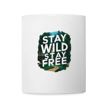 Bleib wild, bleib frei - Tasse - Weiß - Vorne