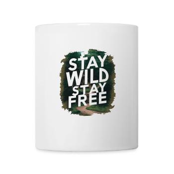 Bleib wild, bleib frei - Tasse - Weiß - Vorne