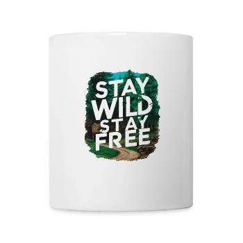 Bleib wild, bleib frei - Tasse - Weiß - Vorne