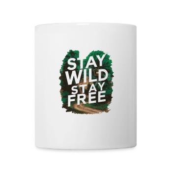 Bleib wild, bleib frei - Tasse - Weiß - Vorne