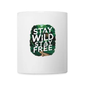 Bleib wild, bleib frei - Tasse - Weiß - Vorne