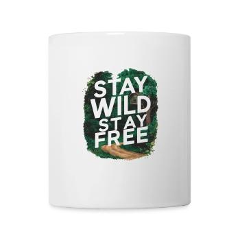 Bleib wild, bleib frei - Tasse - Weiß - Vorne