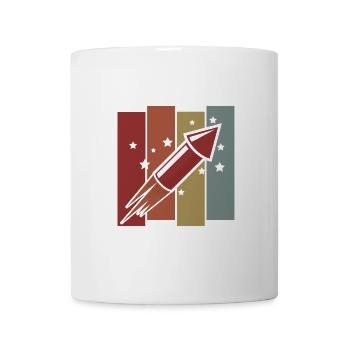 Feuerwerk Retro Vintage Silvester Rakete - Tasse - Weiß - Vorne