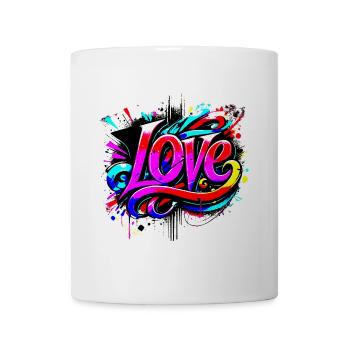 Lettrage Love Graffiti - Mug blanc - blanc - Devant