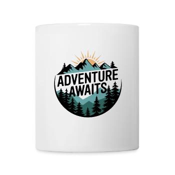 Adventure Awaits – Bergpanorama - Tasse - Weiß - Vorne