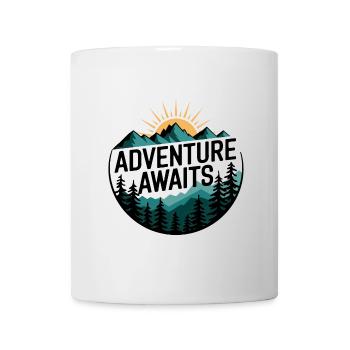 Adventure Awaits – Bergpanorama - Tasse - Weiß - Vorne