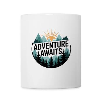 Adventure Awaits – Bergpanorama - Tasse - Weiß - Vorne