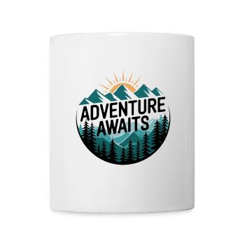 Adventure Awaits – Bergpanorama - Tasse - Weiß - Vorne
