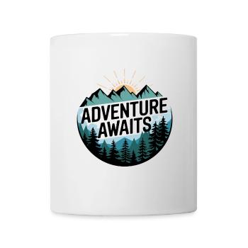 Adventure Awaits – Bergpanorama - Tasse - Weiß - Vorne