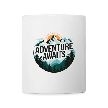 Adventure Awaits – Bergpanorama - Tasse - Weiß - Vorne