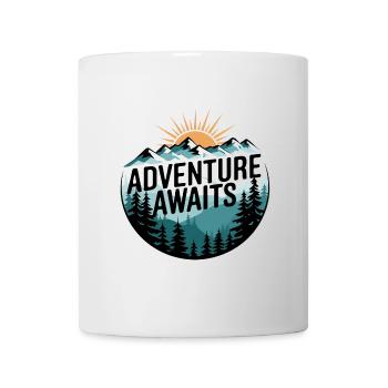 Adventure Awaits – Bergpanorama - Tasse - Weiß - Vorne