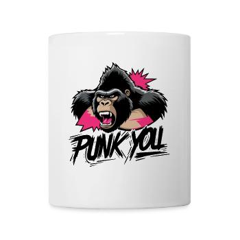 Punk You - Cooler Gorilla Comic Stil - Tasse - Weiß - Vorne