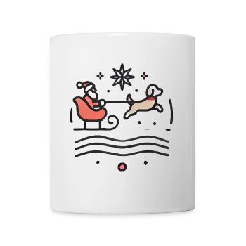 Vœux de Noël chaleureux Père Noël chien - Mug blanc - blanc - Devant