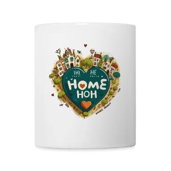La maison est là où se trouve le cœur : une illustration fantaisiste - Mug blanc - blanc - Devant